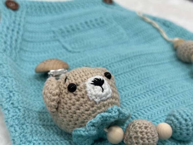 Strickkleid (türkis) – Bild 2